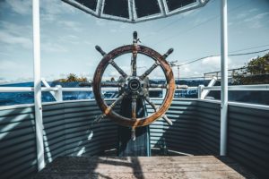 Wheel of boat