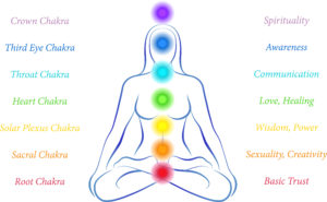 Seven Major Chakras on a woman