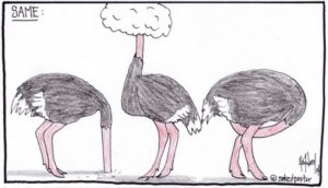 Ostriches in denial, image by the Naked Pastor