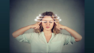Woman with vertigo