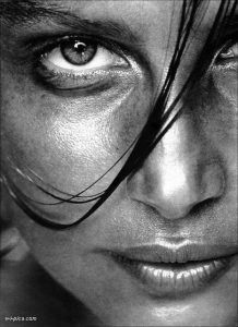 Woman staring with dreams and determination